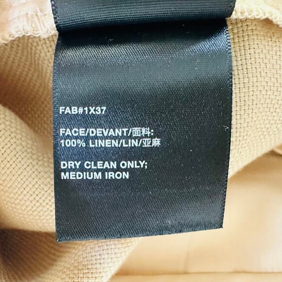 Lafayette 148 NY Sullivan Wide Leg Pant Tan Linen Size 10 Flat Front Dress Work - Picture 7 of 11